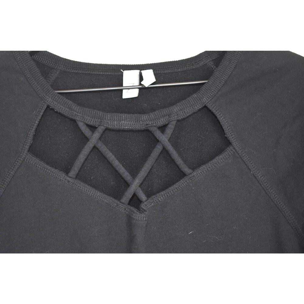 Z by Zella Cropped Black Sweatshirt w/ Cutout Front Size M - Picture 4 of 5